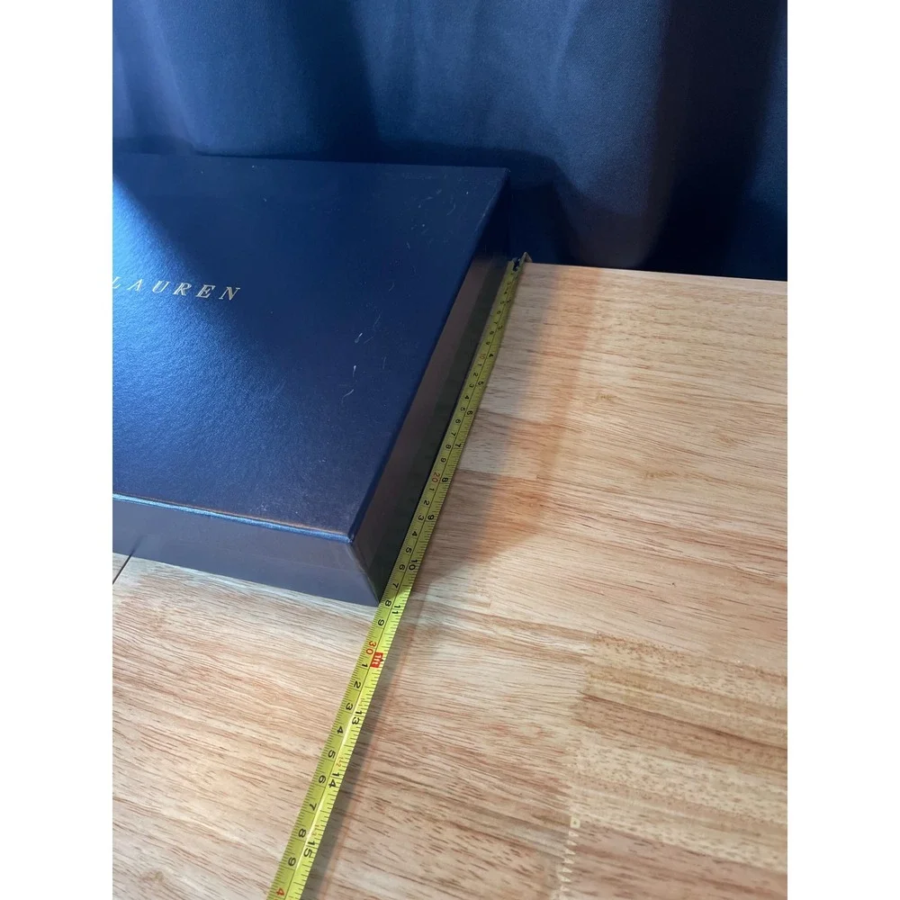 Ralph Lauren Navy Blue Large Magnetic‎ Gift Box Gold Logo 17x11.5x3 Storage Box